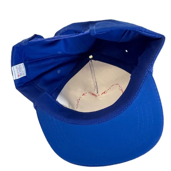 Crochet Granny Square Trucker Hat Ball Cap Snap Back Royal Blue Multi Color - Picture 5 of 7